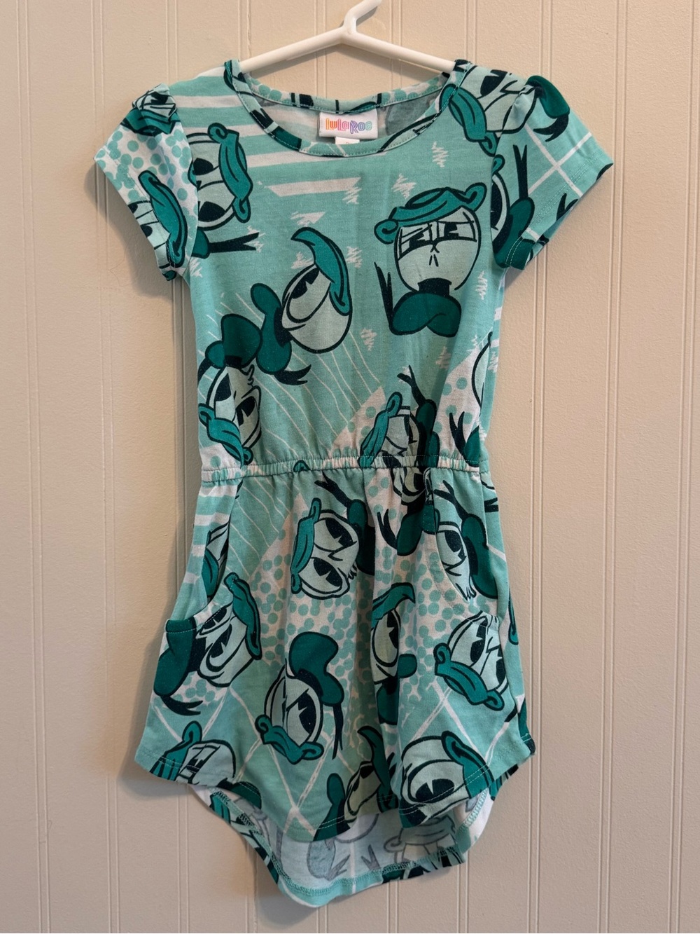LuLaRoe Mint Green Donald Duck Dress